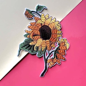 Sunflower Embroidered Iron On Patch