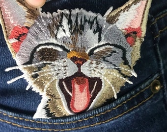 Pocket Cat Embroidered Patch