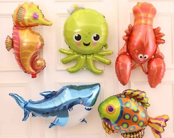 5 Stück Sea Creature Aluminium Ballons
