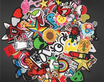 25pc Cool Cute Fun Embroidered Iron On Patches Bundle Lot