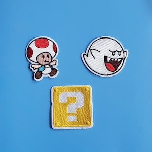 Toad Power Up Bundle Embroidered Iron On Patches 3pcs
