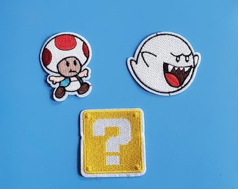 Parches termoadhesivos bordados Toad Power Up (3 unidades)