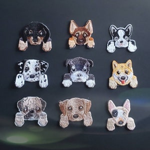 Cute Tiny Pocket Puppy Dogs Embroidered Iron On Patches