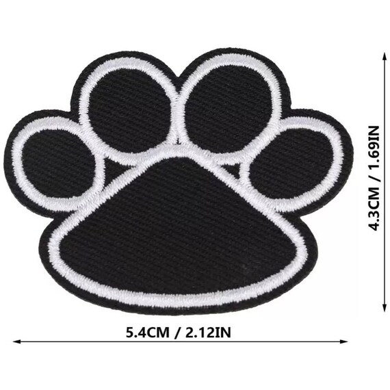 thumbnail image 2 of Black Dog Paw Print Embroidered Patches – Iron-On / Sew-On – Lot Of 4 2 of 6