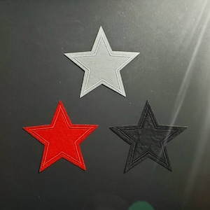 3pcs Stars Embroidered Iron On Patches (2.75&quot;)