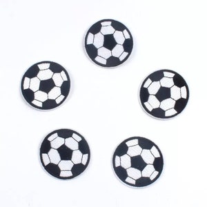 Set of 5 Soccer Balls Embroidered Iron On Patches