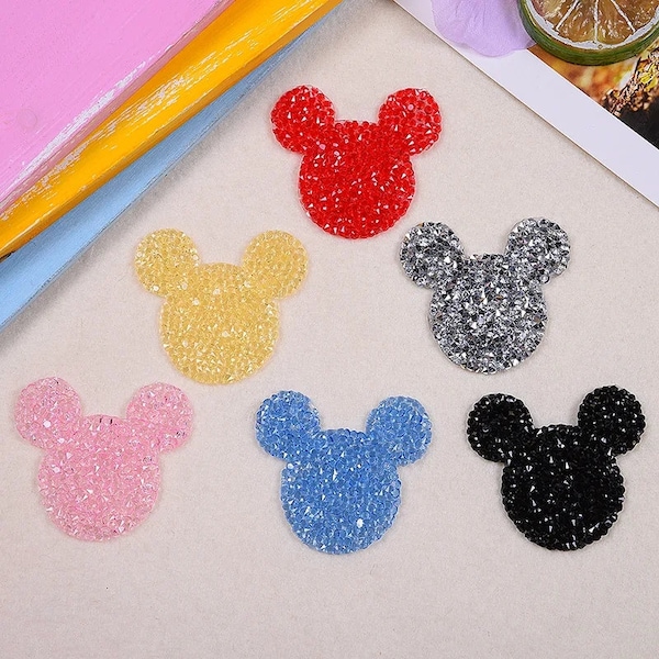 Rhinestones Mickey Mouse Embroidered Iron On Patch