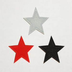 3 parches termoadhesivos bordados de estrellas (2,75")