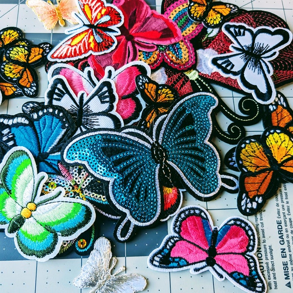 Butterflies Bundle Embroidered Iron On Patches - 20pcs