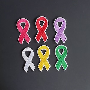 Support Ribbons Embroidered Iron On Patches