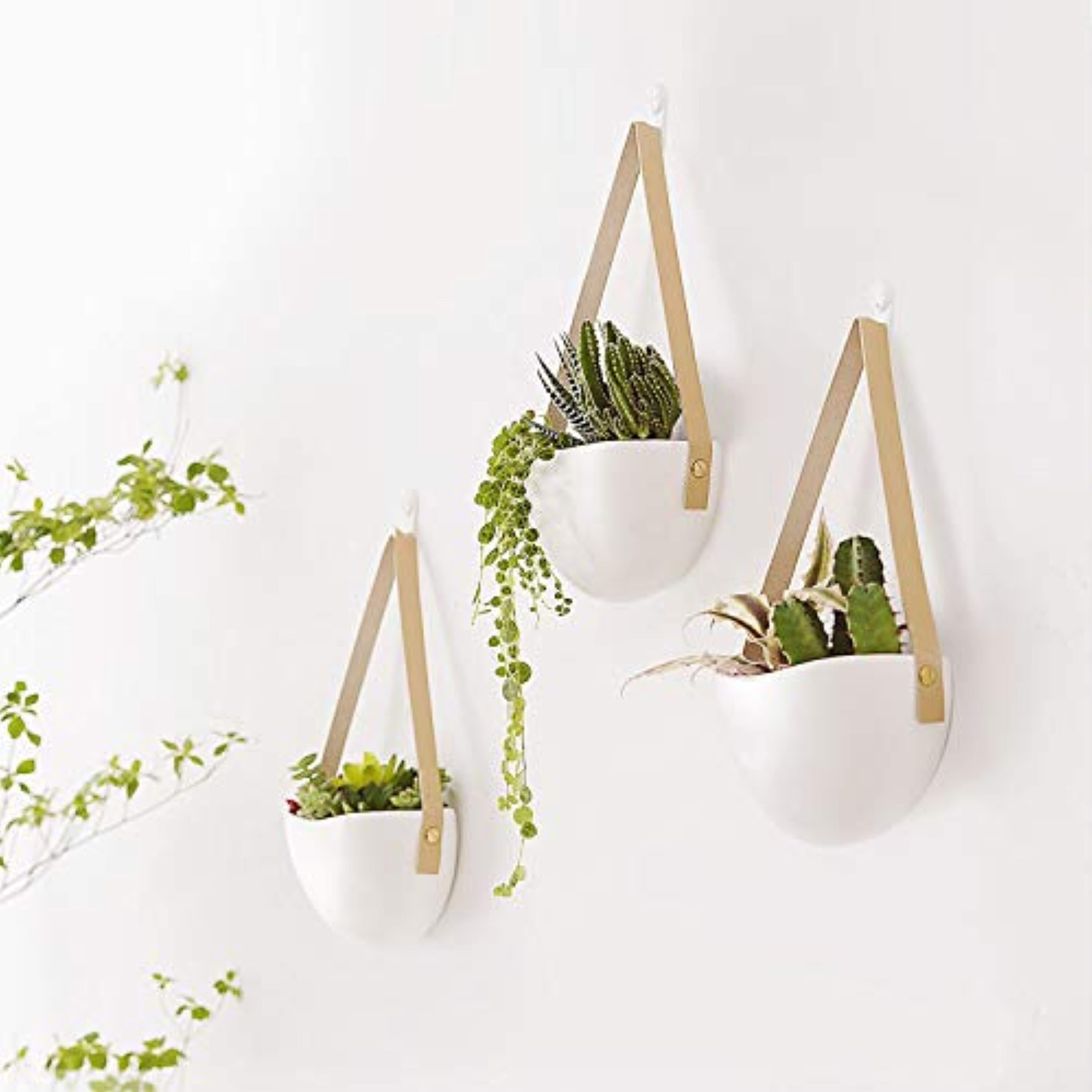 Ceramic Hanging Planter Wall Planters Set of 3 Modern Flower Etsy UK