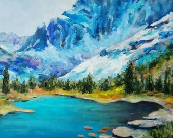 Art & Collectibles River Painting Original Oil Landscape Wall Art 12 by ...