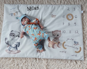 Unisex Blanket & Boy - 2 in 1 Baby Photo Step Mat