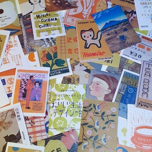 50 Gelbe japanische ästhetische Washi Papier Aufkleber für Scrapbooking & Bastelarbeiten