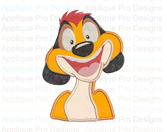 Timon  Face Timon And Pumbaa Applique Design 3 Sizes - 10 Formats - Instant Download