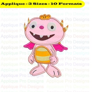 Summer Hugglemonster Henry Hugglemonster Applique Design 3 Sizes - 10 Formats - Instant Download