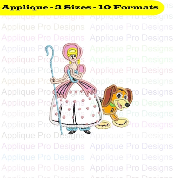 Bo Peep And Slinky Toy Story Applique Design 3 Sizes - 10 Formats - Instant Download