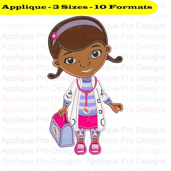 Girl Doctor Bag Doc Mcstuffins 2 Applikationen Design 3 Größen - 10 Formate - Instant Download