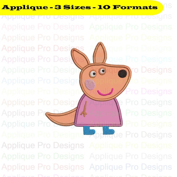 Kylie Kangaroo Peppa Pig Applique Design 3 Sizes - 10 Formats - Instant Download
