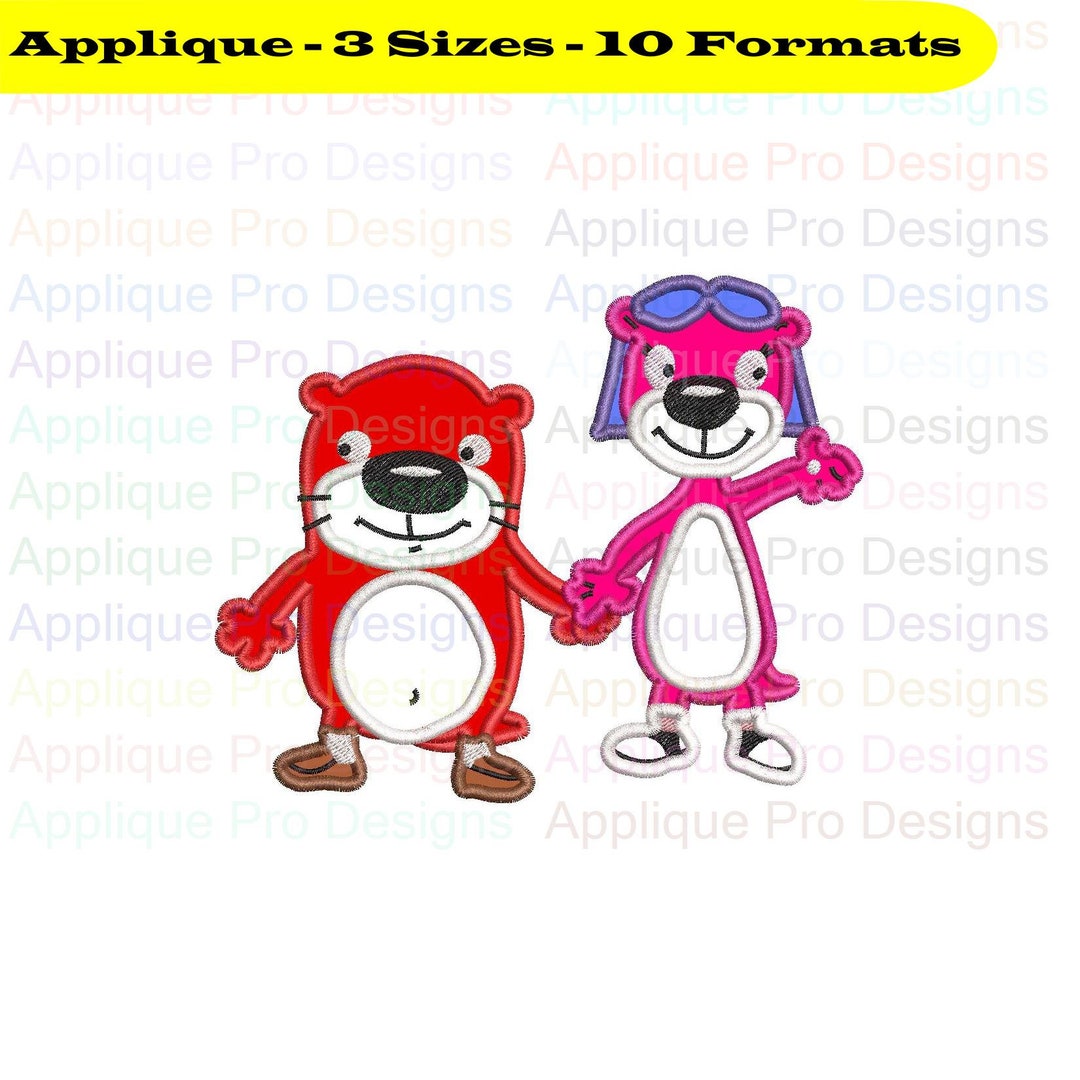 Peanut Otter and Jelly Otter PBJ Otter Applique Design 3 Sizes 10