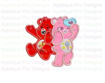 Too Loud Bear And Me Bear Care Bears Applique Design 3 Sizes - 10 Formats - Instant Download
