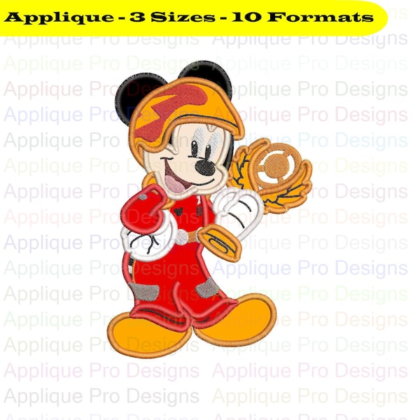 Mickey Mouse With Cup Mickey And The Roadster Racers 2 Applique Design 3 Sizes - 10 Formats - Instant Download