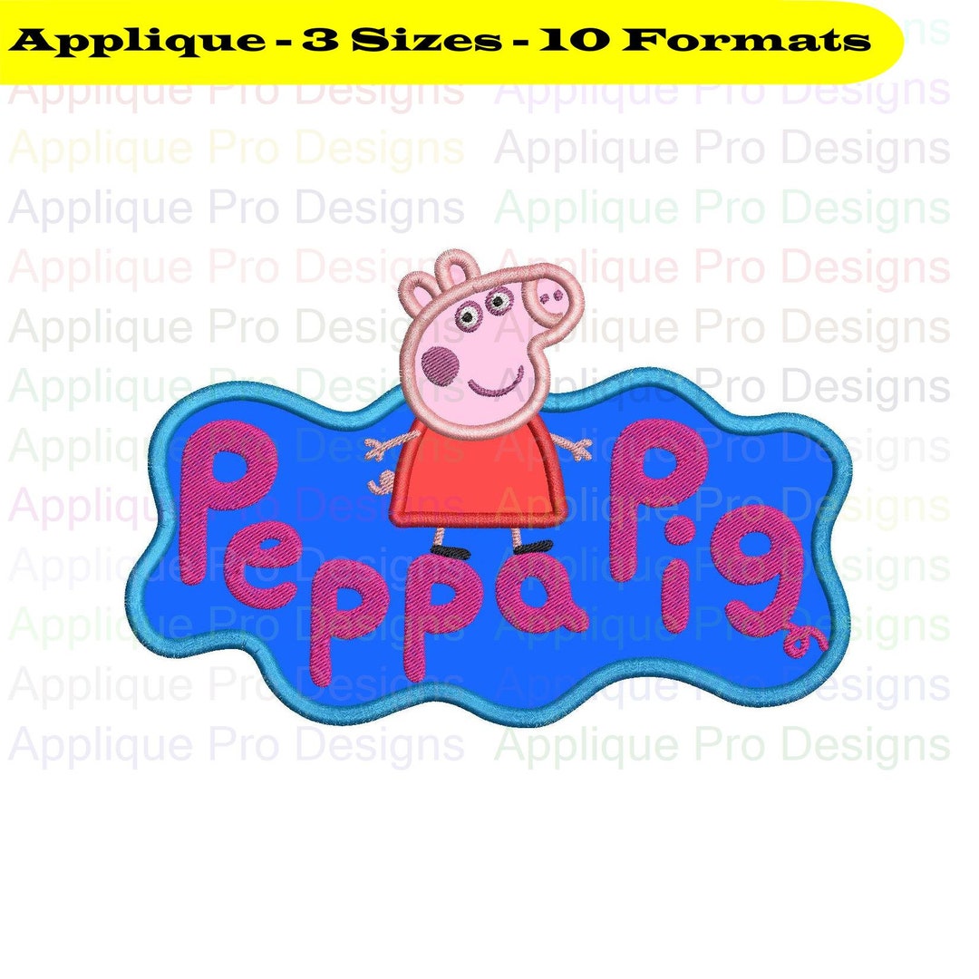 Peppa Pig Logo Applique Design 3 Sizes - 10 Formats - Instant Download ...