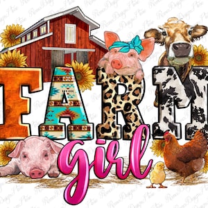 Pobierz projekt sublimacji Farm Girl png, Red Barn png, Western Farm png, Farm Life png, Farm Animals png, sublimate designs download
