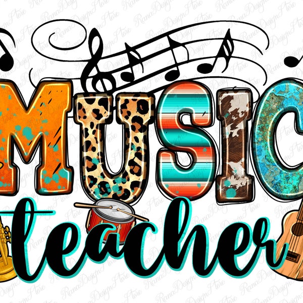 Music Teacher png sublimation design download, Teacher's Day png, Teacher life png, western music png,Teacher png,sublimate designs download