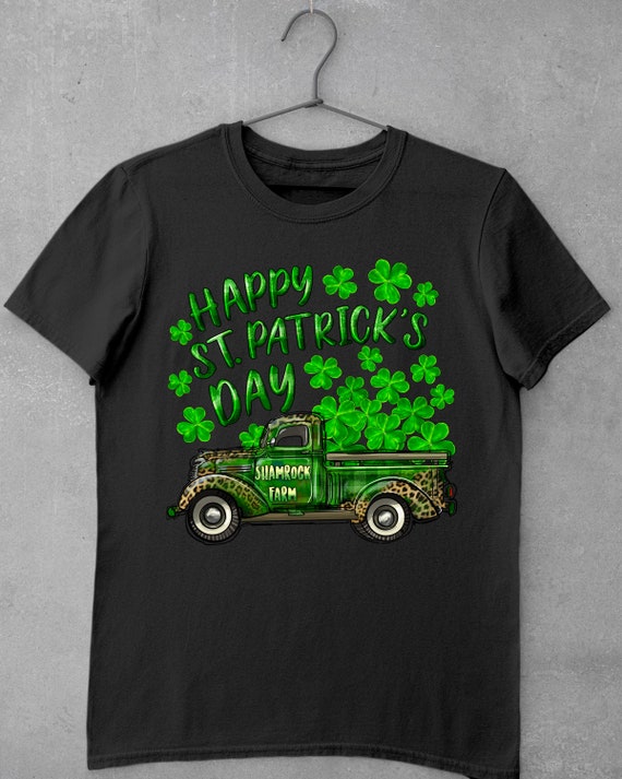 Federa Decorativa Rettangolare 30x50 Cm – Happy St. Patrick's Day Con Camioncino E Trifogli – Cotone E Lino Per Cuscino Divano