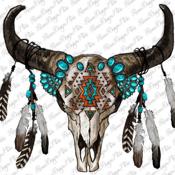 Boho Bull Skull PNG Sublimation Design,Bull Skull Png,Western Bull Skull Png,Aztec Bull Skull Png, Gemstone Bull Skull Png, Instant Download