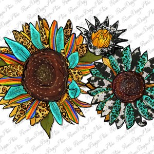 Western Serape Sunflower Png Sublimation Design, Sunflower Png, Serape Png, Leopard Png, Western Sunflower Png, Instant Download