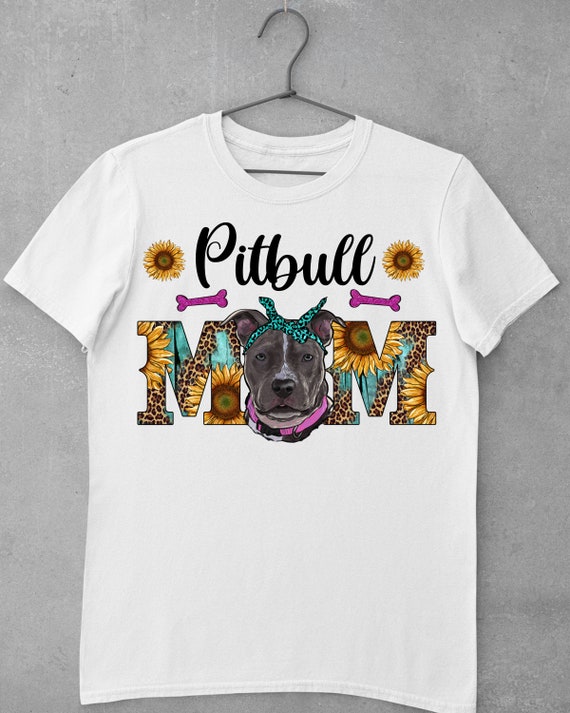 Pittie Mom Pitbull With Sunflower Bandana Women's Oversized Comfort T-shirt