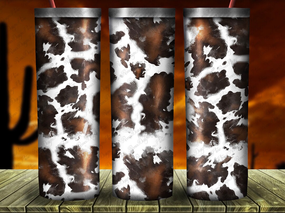 Western Cowhide Pattern Tumbler 20oz Skinny Tumbler Png Sublimation ...