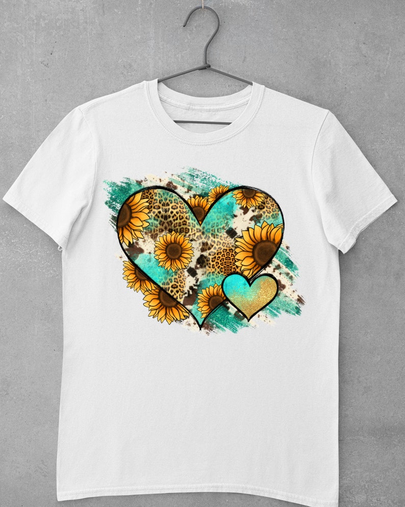 Leopard Sunflower Cowhide Glitter_heart PNG Sunflower Png - Etsy