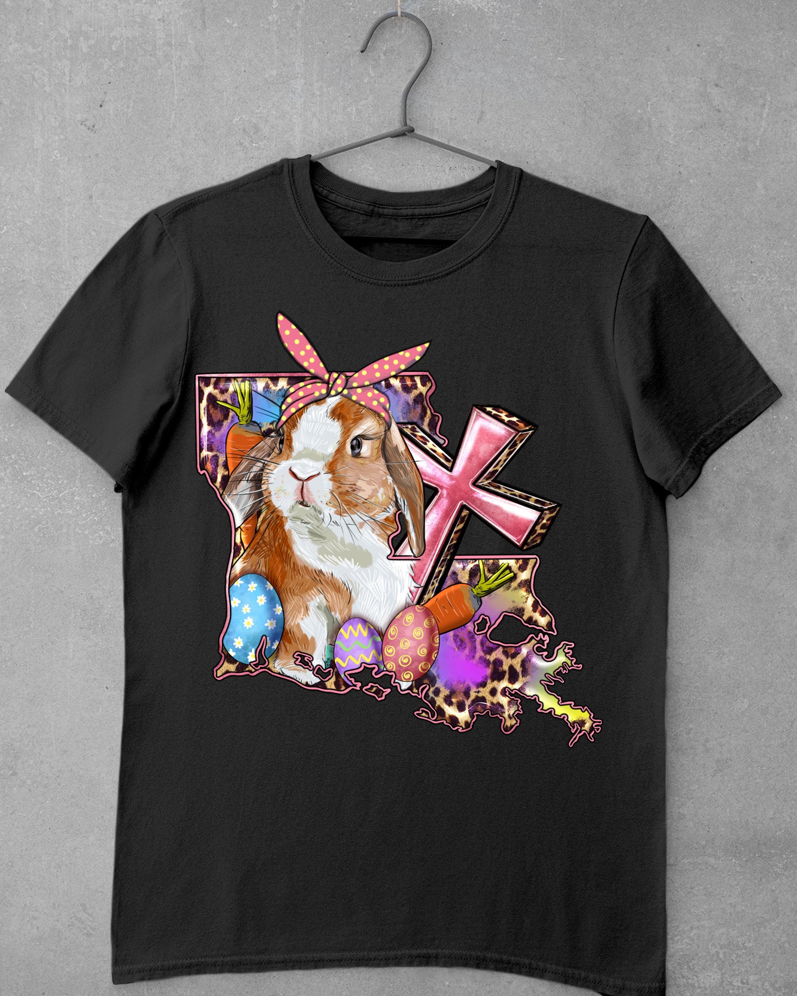 Louisiana Map Easter Bunny and Cross Png Sublimation Design - Etsy