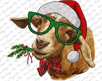 Christmas Glasses Goat Png Sublimation Design,Christmas Glasses Png,Goat Design,Goat Png,Christmas Goat Png,Goat Clipart,Instant Download