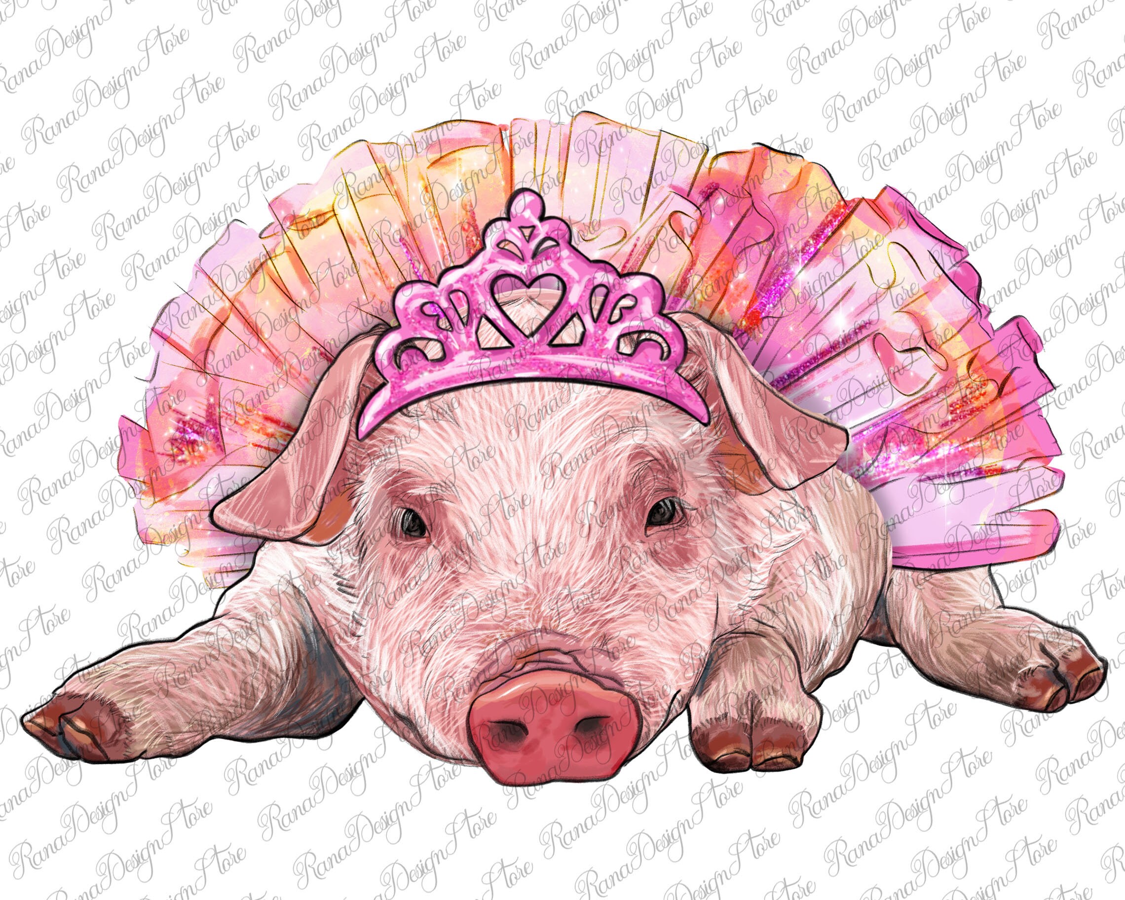 Balerina Baby Pig With Tutu Sublimation Design Baby Pig Png Etsy
