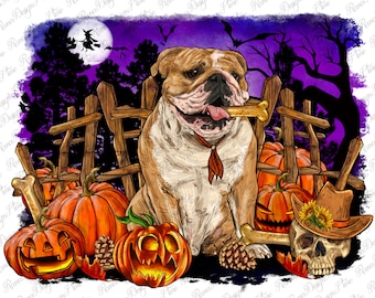 Halloween English Bulldog Png Sublimation Design, Halloween Dog Png, Halloween Png, Happy Halloween Png, Spooky Season Png, Digital Download