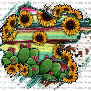 Serape Guanajuato Sunflower Flag, Guanajuato, Girasole, Cactus occidentale, Modello Serape, Download digitale occidentale, Download istantaneo, Sublimazione