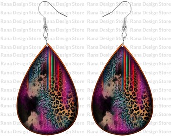 Leopar Y Serape Lágrima Pendiente Png,Pendientes De Leopardo,Pendientes De Serape,Sublimación De Pendientes,Diseño De Sublimación,Descarga Digital