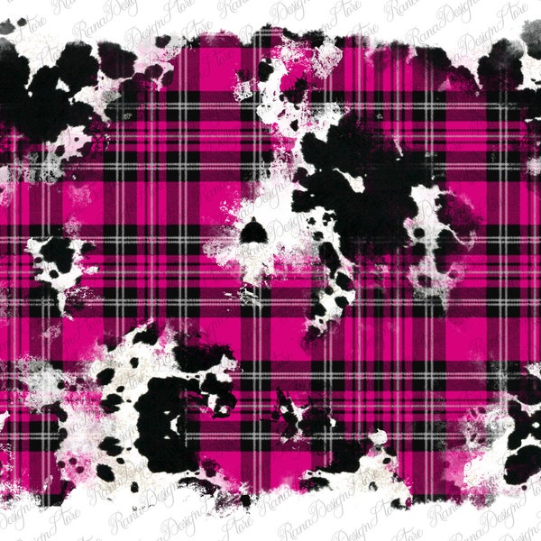 Pink Christmas Plaid Cowhide Pattern Background Png Sublimation Design, Merry Christmas Clipart, Christmas Background, Instant Download