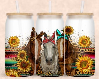 Paarden met bandanas libbey glas png sublimatie design te downloaden, westerse Paarden libbey glas png, paard png, sublimat ontwerpen te downloaden