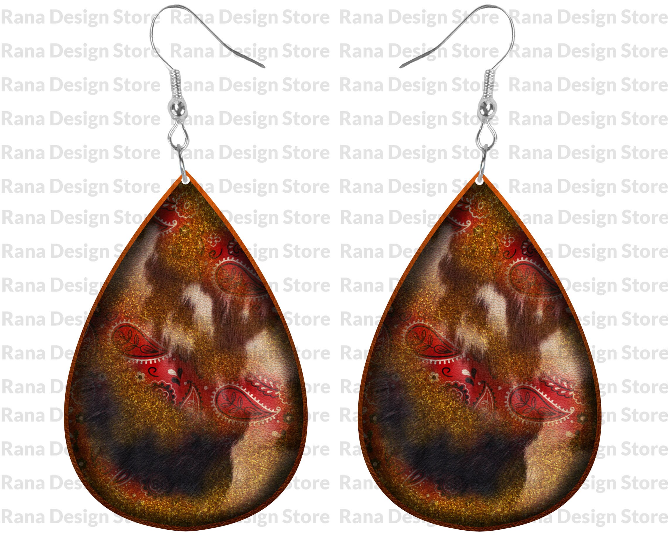 Red Bandana Teardrop Earrings Pngred Bandana Earringswestern Etsy Israel