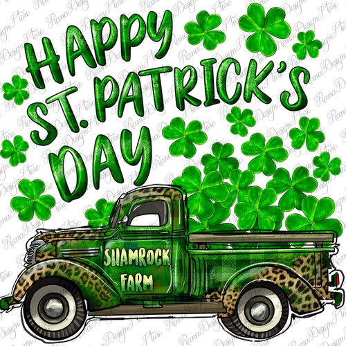 st patricks day truck sublimation transfer