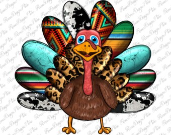 Thanksgiving Western Turkey Png Sublimation Design, Thanksgiving Turkey Png, Western Thanksgiving Png, Turkey Png, Instant Download