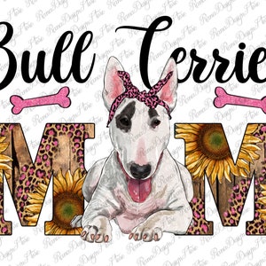 Western Bull Terrier Mom Png Sublimation Design, Dog Lovers, Bull Terrier Mom Clipart, Bull Terrier Mom Png Download, Hand Drawn Pug Png,