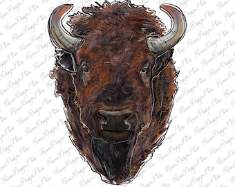 American Bison Png Sublimation, Western Bison Png, Bison Face Png, American Buffalo Png, Farm Animal Png, Instant Download