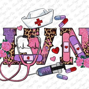 Valentine&#39;s Day LVN png sublimation design download, Happy Valentine&#39;s png, Nurse png, Licensed Vocational Nurse png, sublimate download