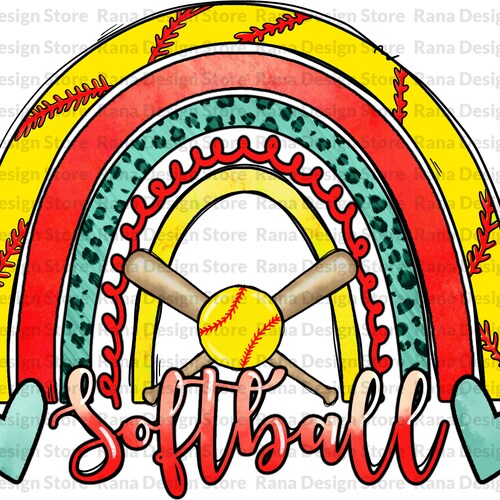 Softball Rainbow PNG Design Softball Png Sport Rainbow - Etsy